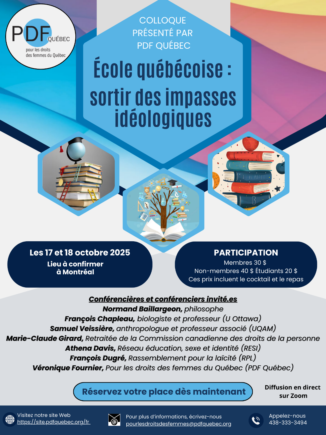 Colloque organisé par PDF Québec : École québécoise : sortir des impasses idéologiques