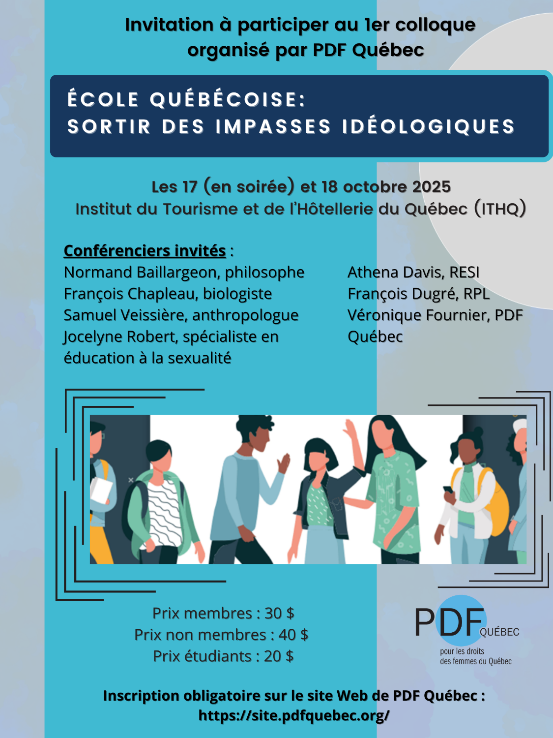 Colloque organisé par PDF Québec : École québécoise : sortir des impasses idéologiques