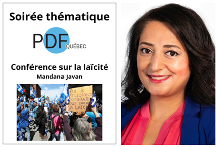 Soirée thématique organisée par PDF Québec : Conférence sur les enjeux de la laïcité