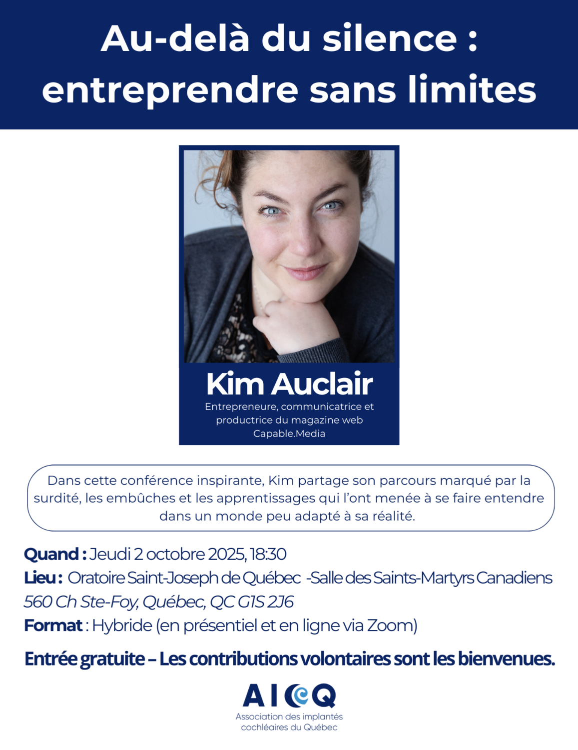 Conférence de Kim Auclair (Québec)