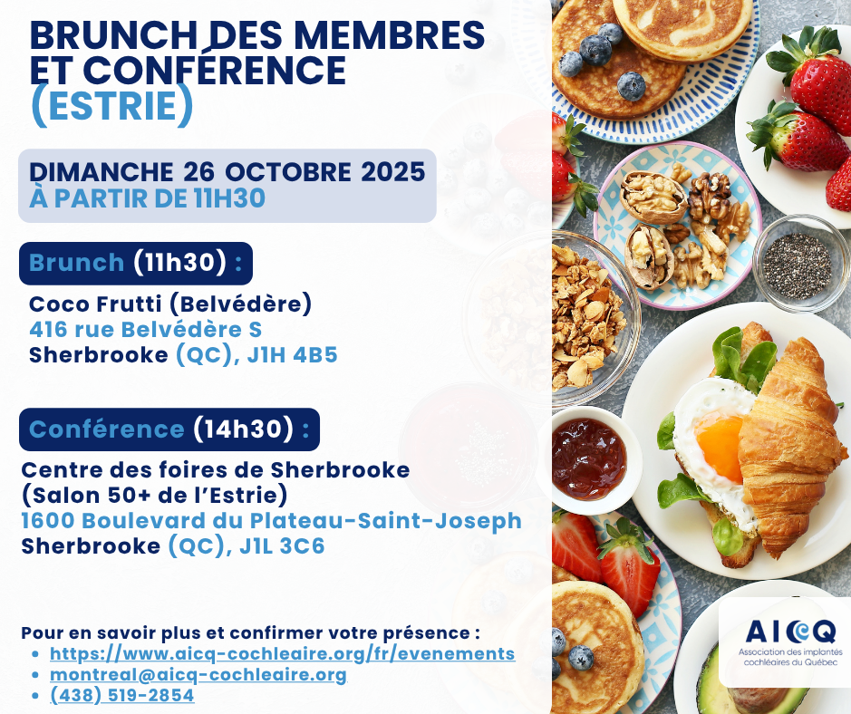 Brunch des membres et conférence - La musique et l'audition (Estrie)