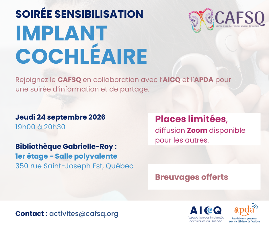 Soirée sensibilisation implant cochléaire | CAFSQ