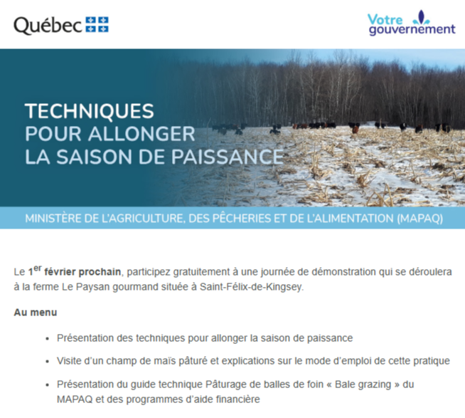 Journée démonstration : Techniques pour allonger la saison de paissance