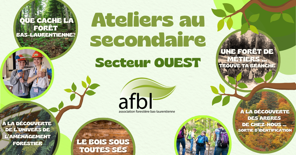 Ateliers au secondaire 2026-2027 (Secteur OUEST)