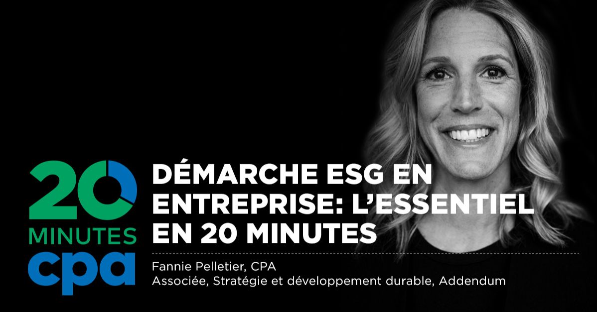 Webinaire 20 minutes CPA - Démarche ESG en entreprise