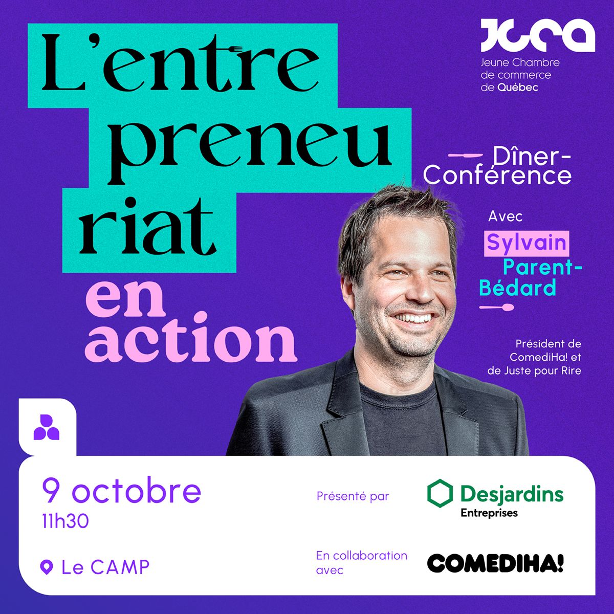 COMPLET // L'entrepreneuriat en action: Dîner-conférence avec Sylvain Parent-Bédard