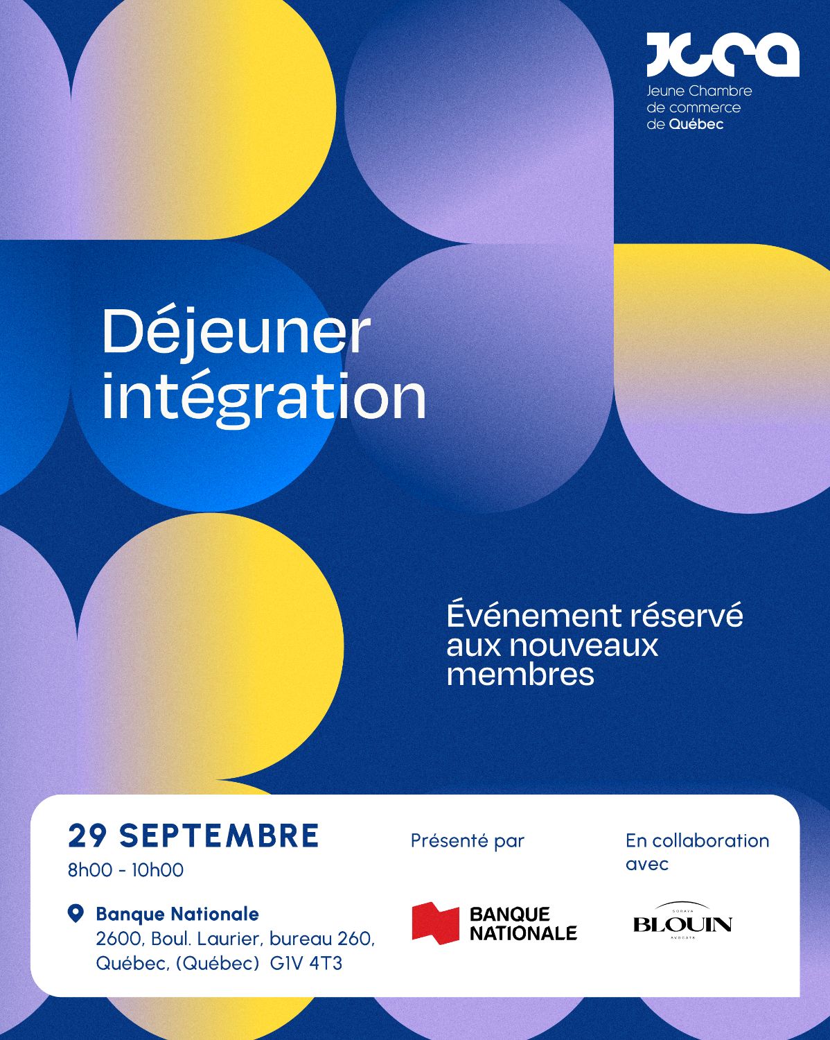 Déjeuner intégration *NOUVEAUX MEMBRES SEULEMENT*