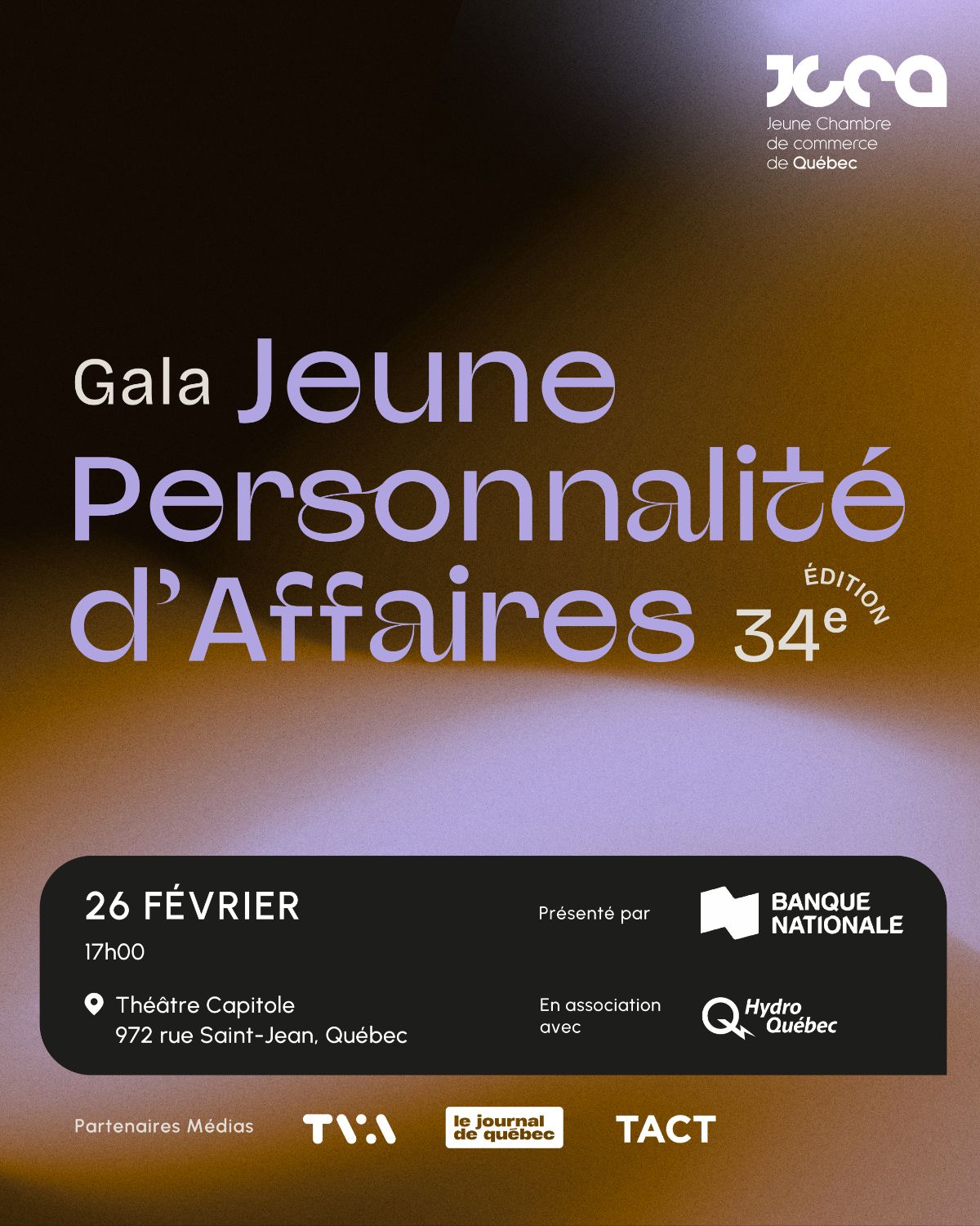 Gala Jeune Personnalité d'Affaires Banque Nationale - 34e édition