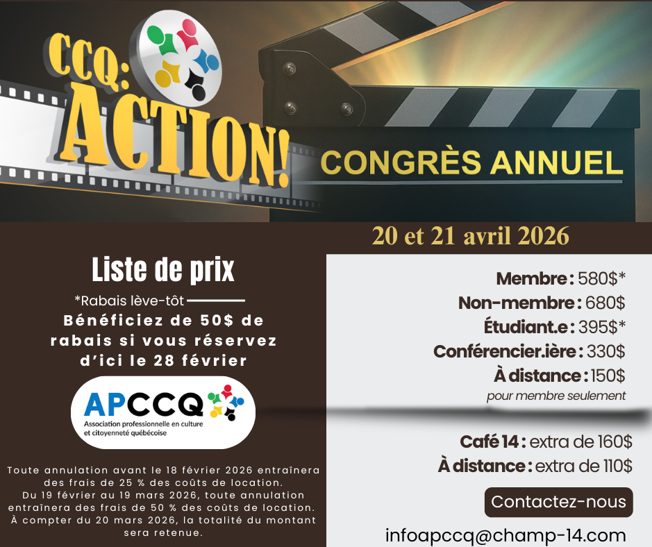 Congrès 2026 - CCQ : Action!