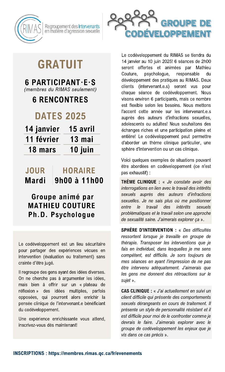 Groupe de codéveloppement professionnel 2025