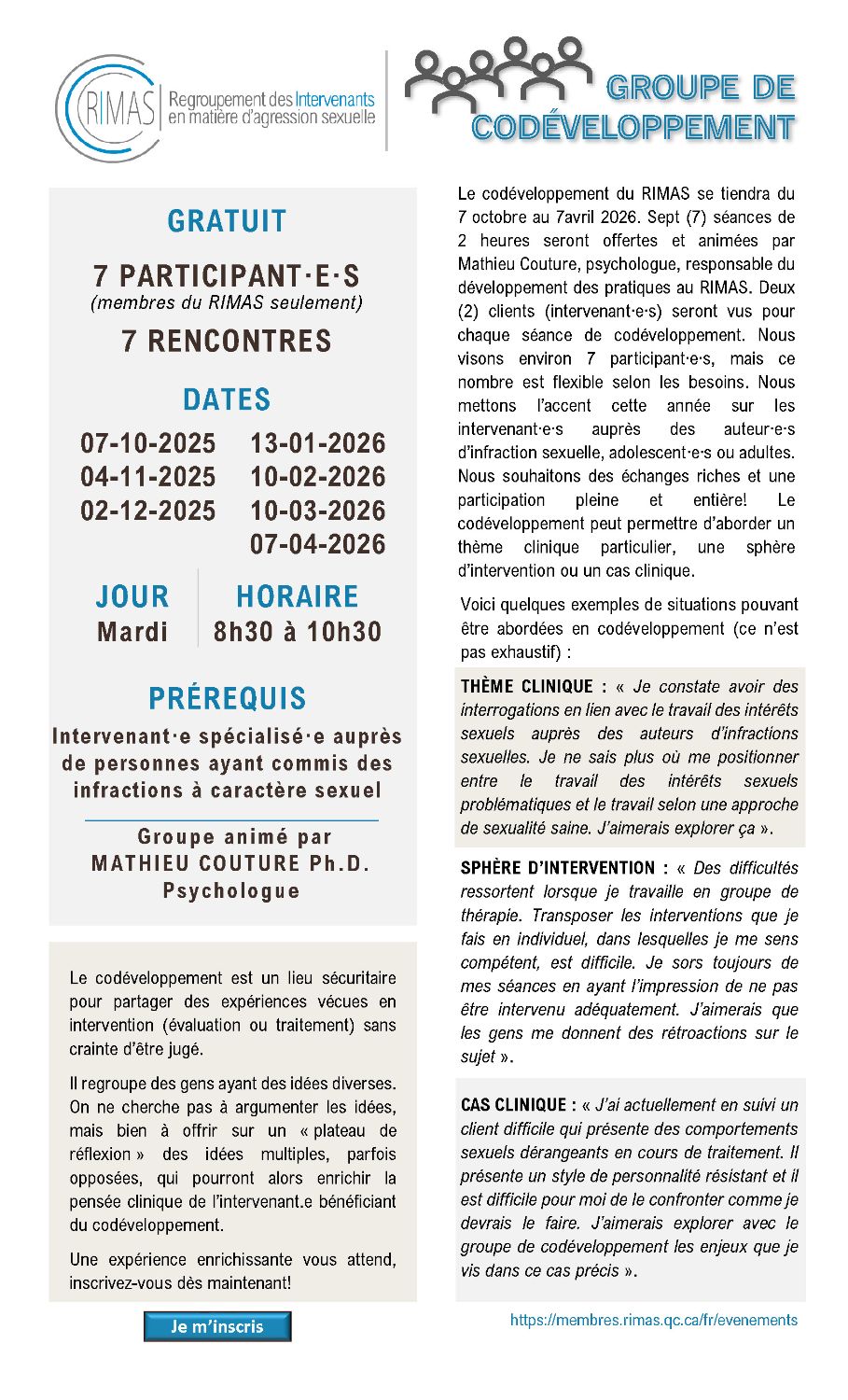 Groupe de codéveloppement professionnel 2025-26