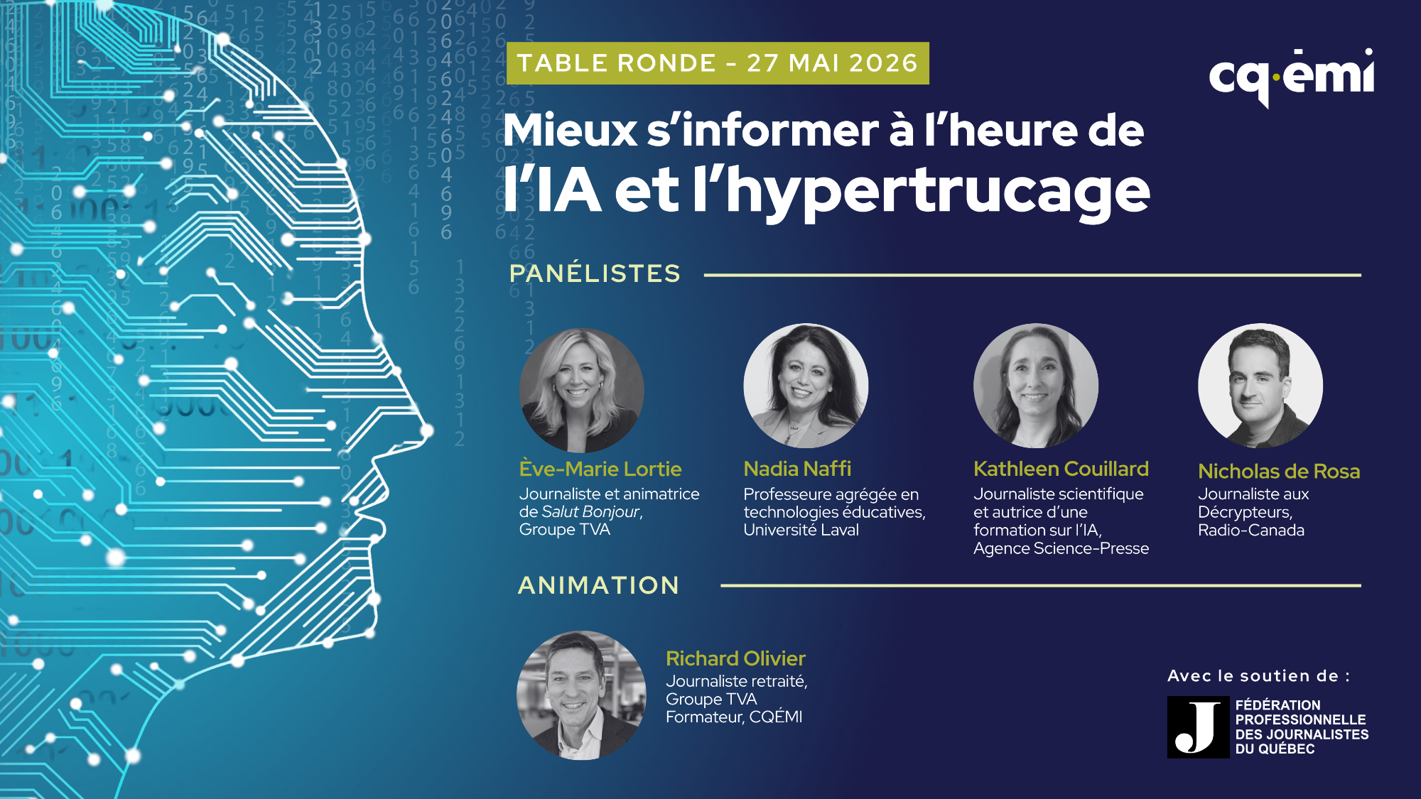 Table ronde : Mieux s'informer à l'heure de l'IA et l'hypertrucage