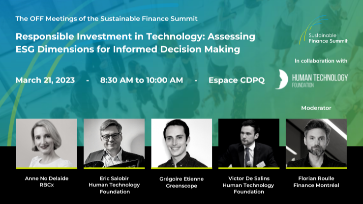 The OFF meetings of the Sustainable Finance Summit: Responsible Investment in Technology: Assessing ESG Dimensions for Informed Decision Making