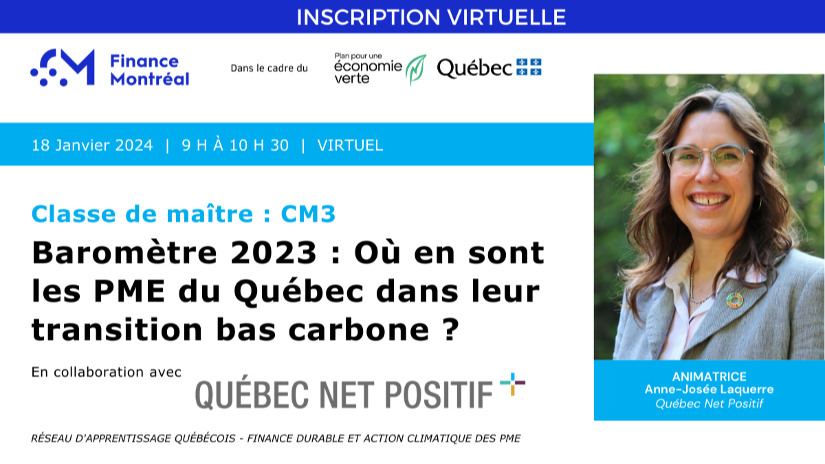 Finance et climat : Perspectives post-COP28 pour la place financière québécoise