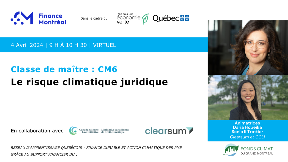 CM6 : Le risque climatique juridique
