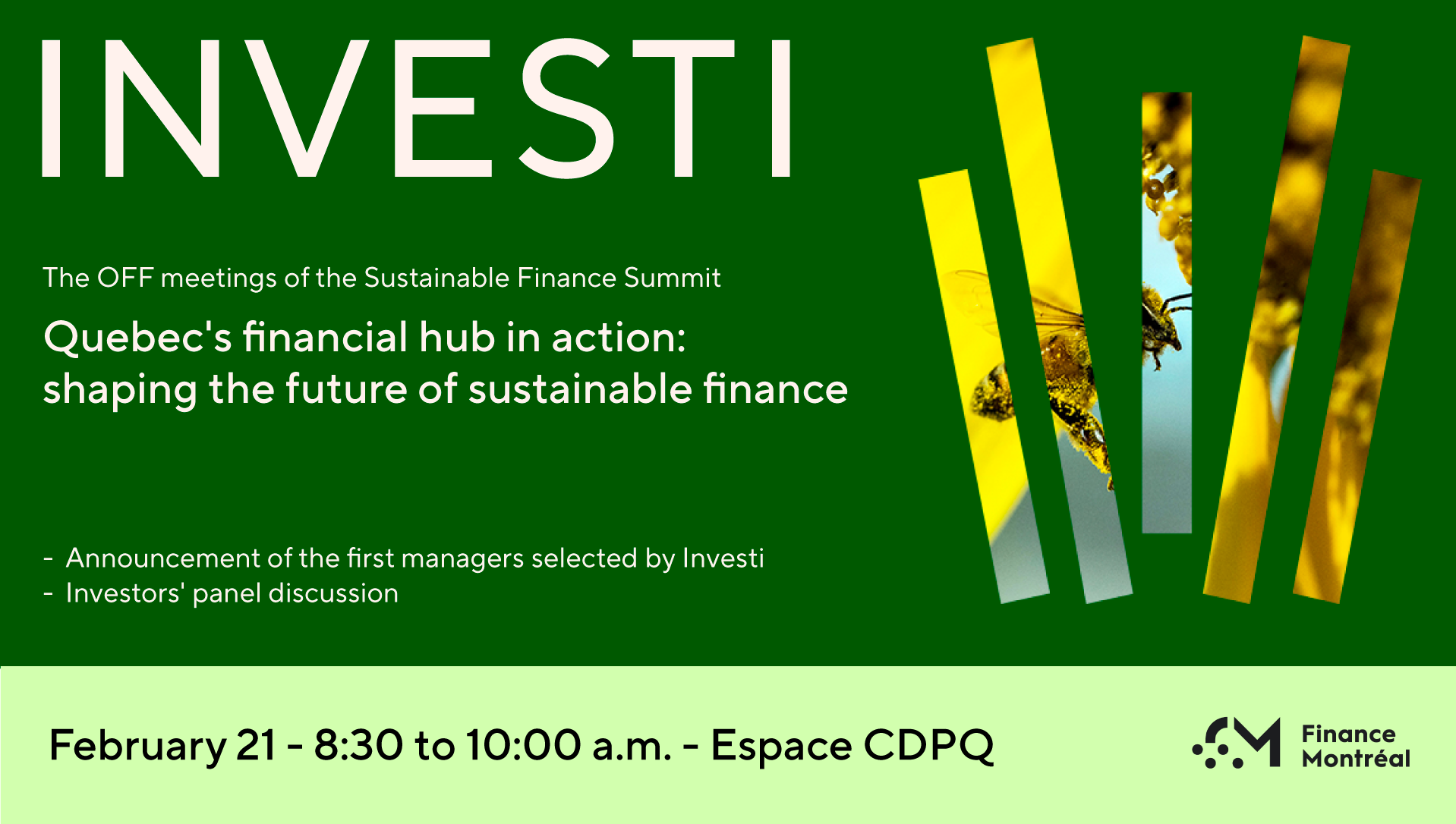 Québec's financial marketplace in action: shaping the future of sustainable finance with INVESTI