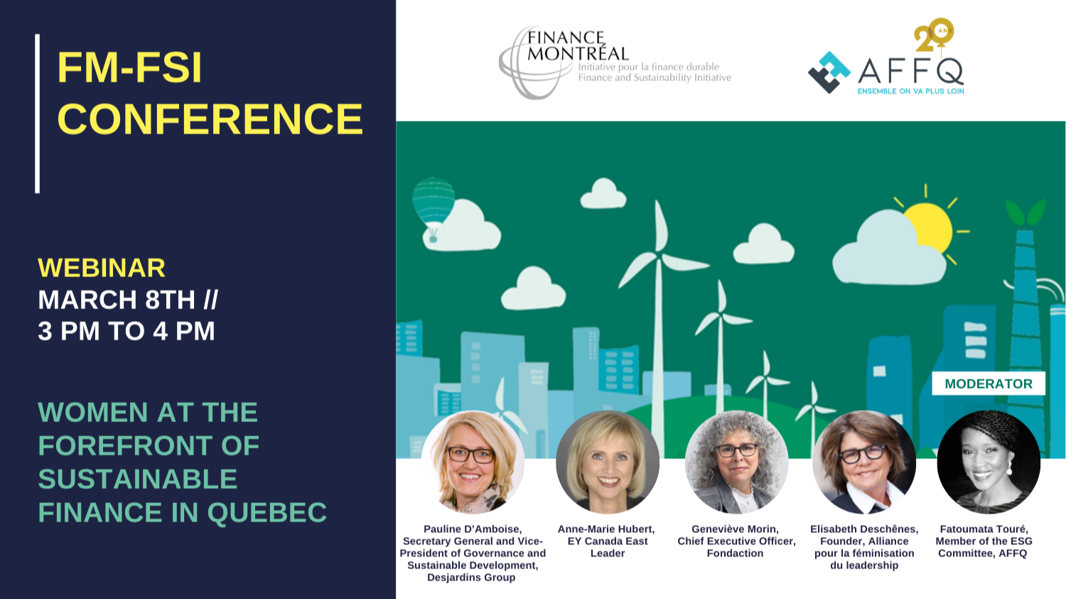 FSI Conference - « Women at the forefront of sustainable finance in Quebec  »