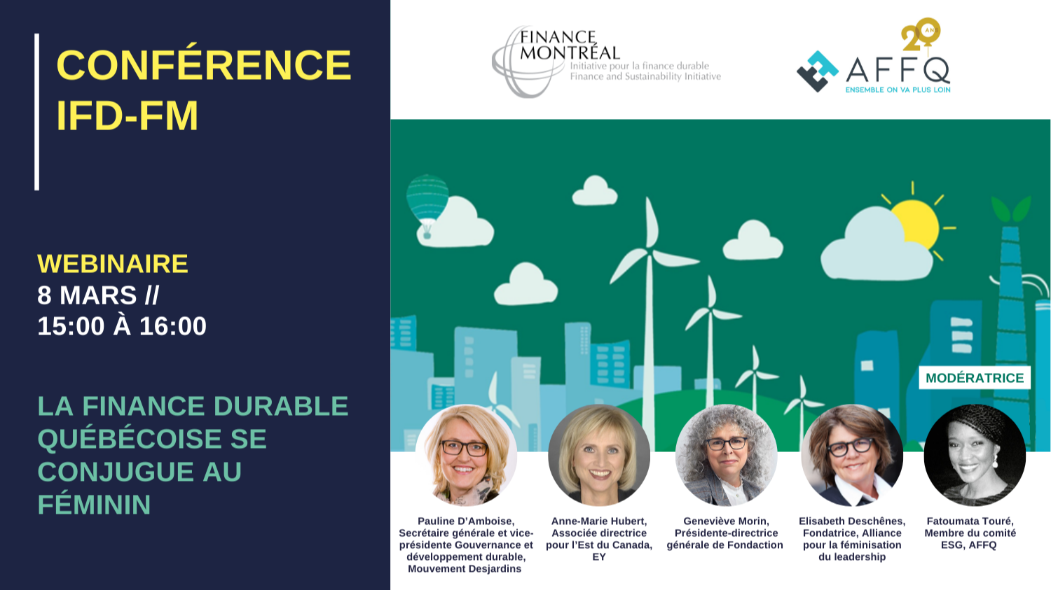 Conférence IFD - « La finance durable québécoise se conjugue au féminin  »