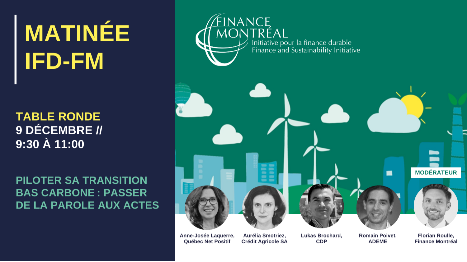 Matinée IFD - Table ronde « Piloter sa transition bas carbone : passer de la parole aux actes »