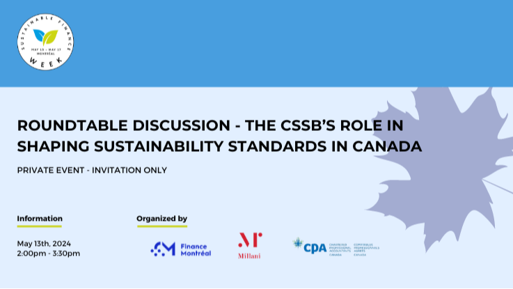 Roundtable discussion - The CSSB’s role in shaping sustainability standards in Canada