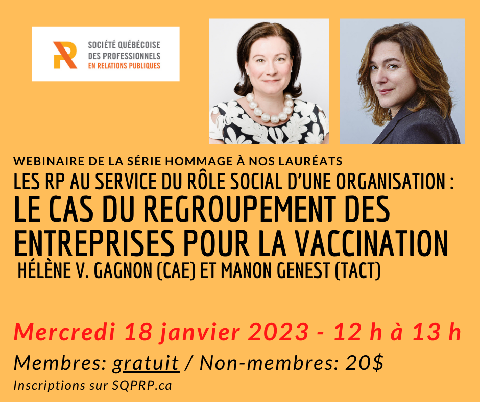 Série Hommage à nos lauréats / Les RP au service du rôle social d'une organisation