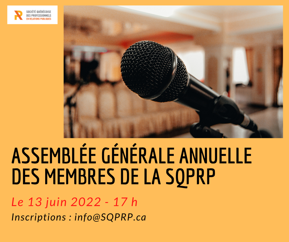 Assemblée générale annuelle de la SQPRP 2022 - en présentiel