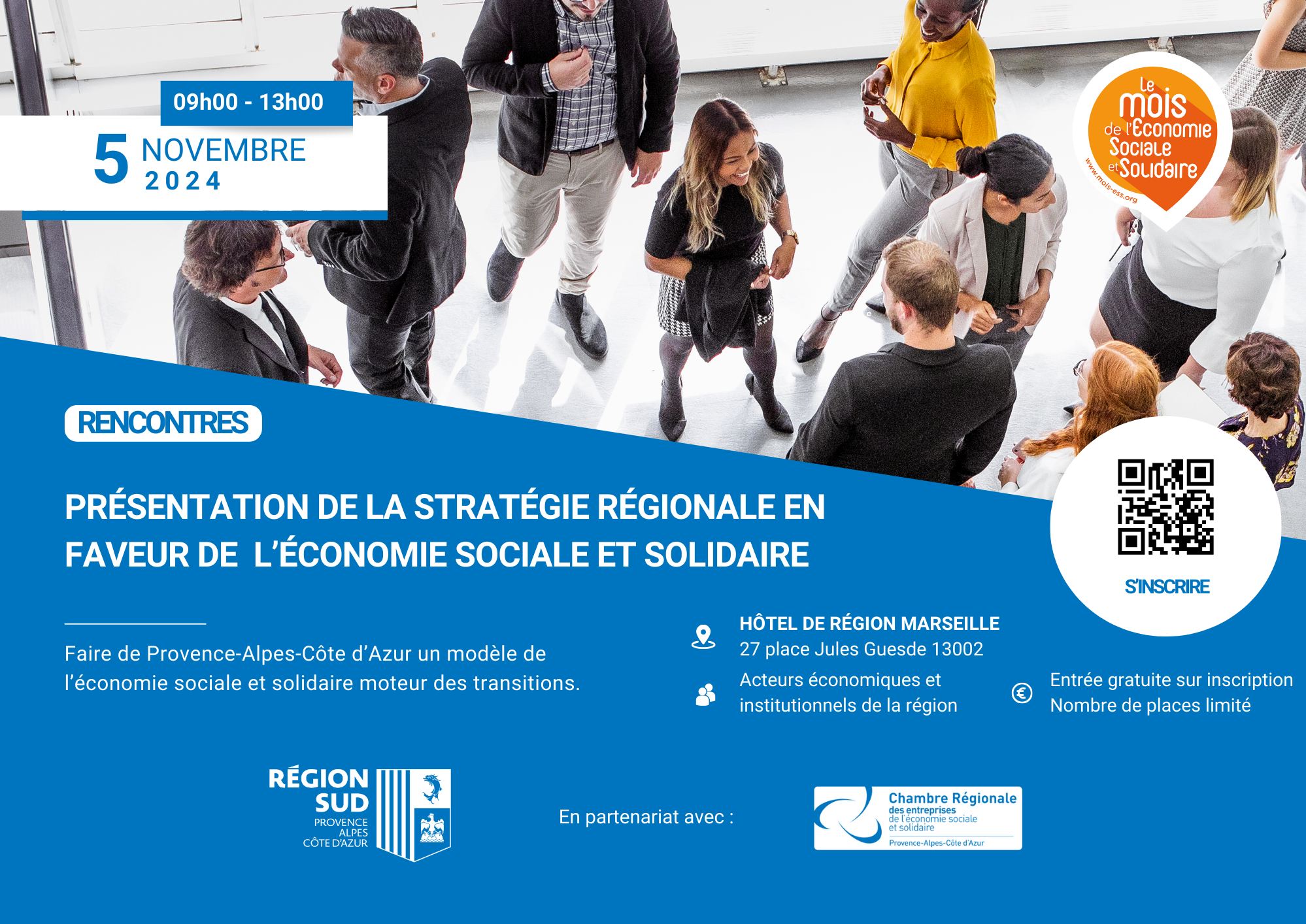 Rencontres : présentation de la stratégie régionale en faveur de l’économie sociale et solidaire | La Région Sud, La CRESS Sud (13)