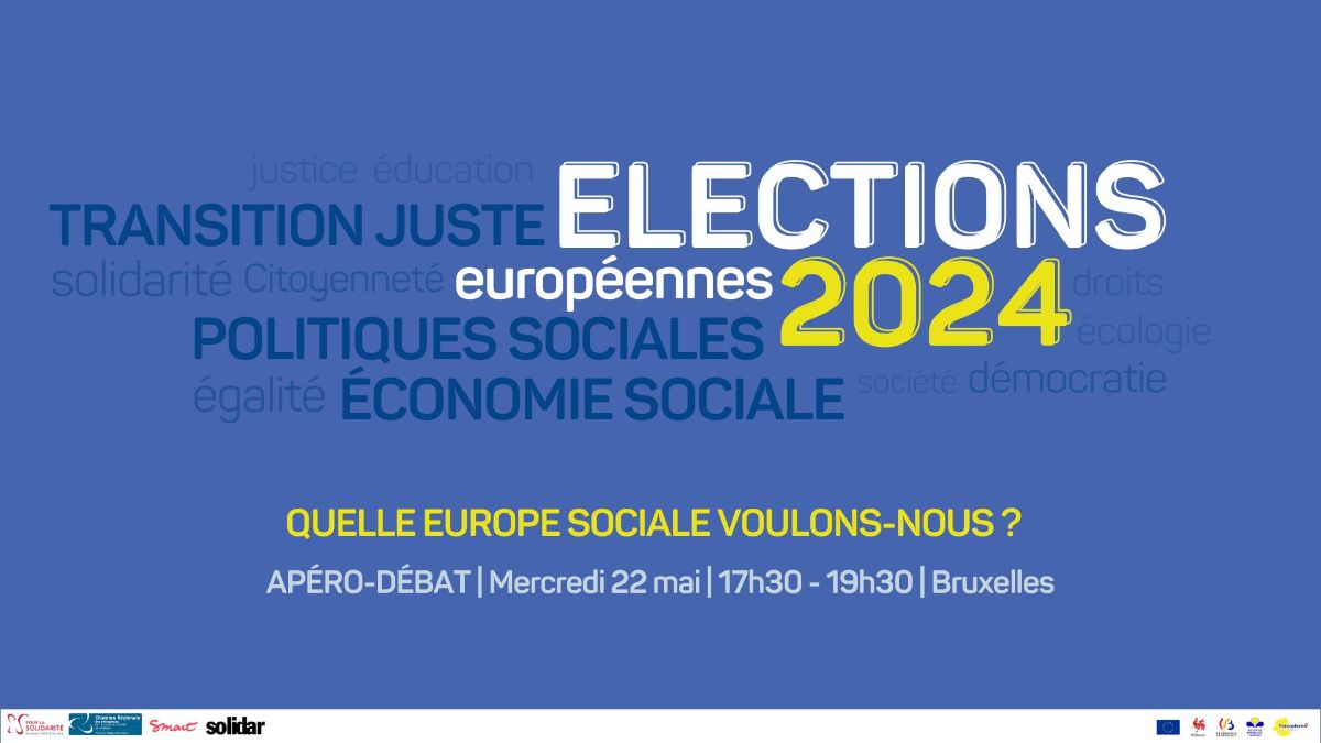 Apéro-débat : Élections européennes 2024, quelle Europe sociale voulons-nous ? | Pour la Solidarité, Solidar, Smart et la CRESS Sud (Belgique)