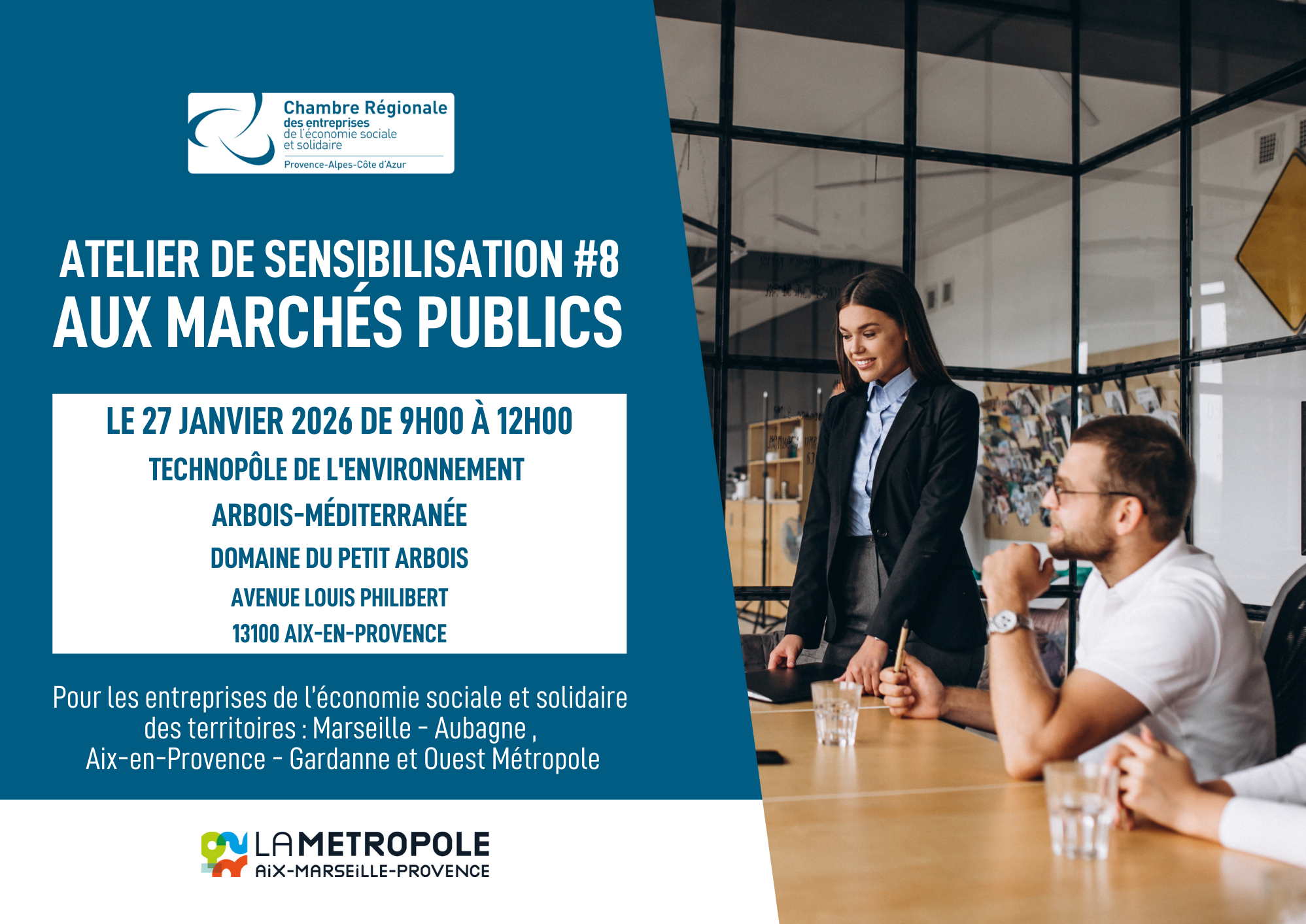 Atelier de sensibilisation aux marchés publics n°8 | La CRESS PACA, la Métropole Aix-Marseille Provence (13)