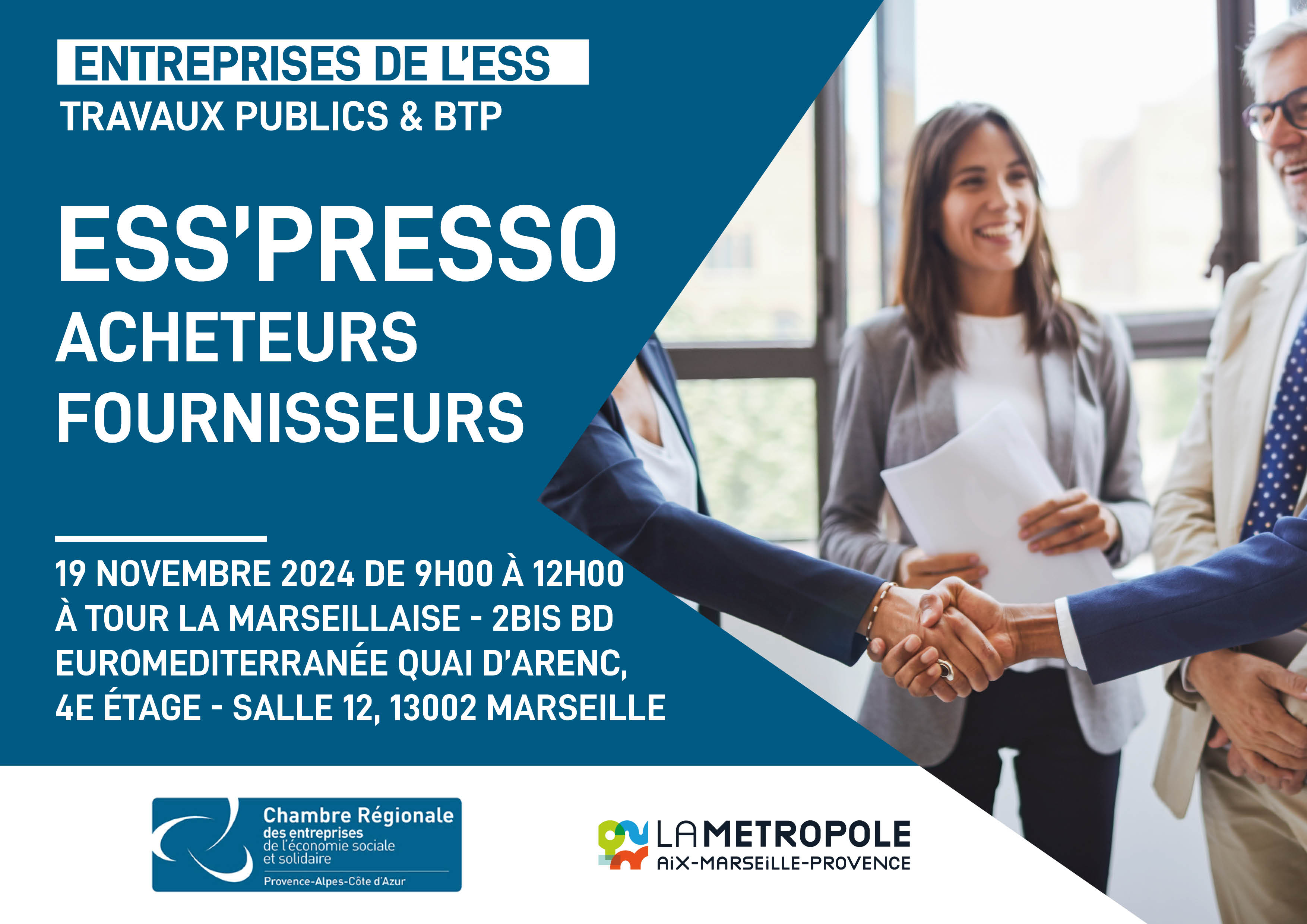 ESS'presso acheteurs fournisseurs #4 spécial TP et BTP | La CRESS Sud, la Métropole Aix-Marseille Provence (13)