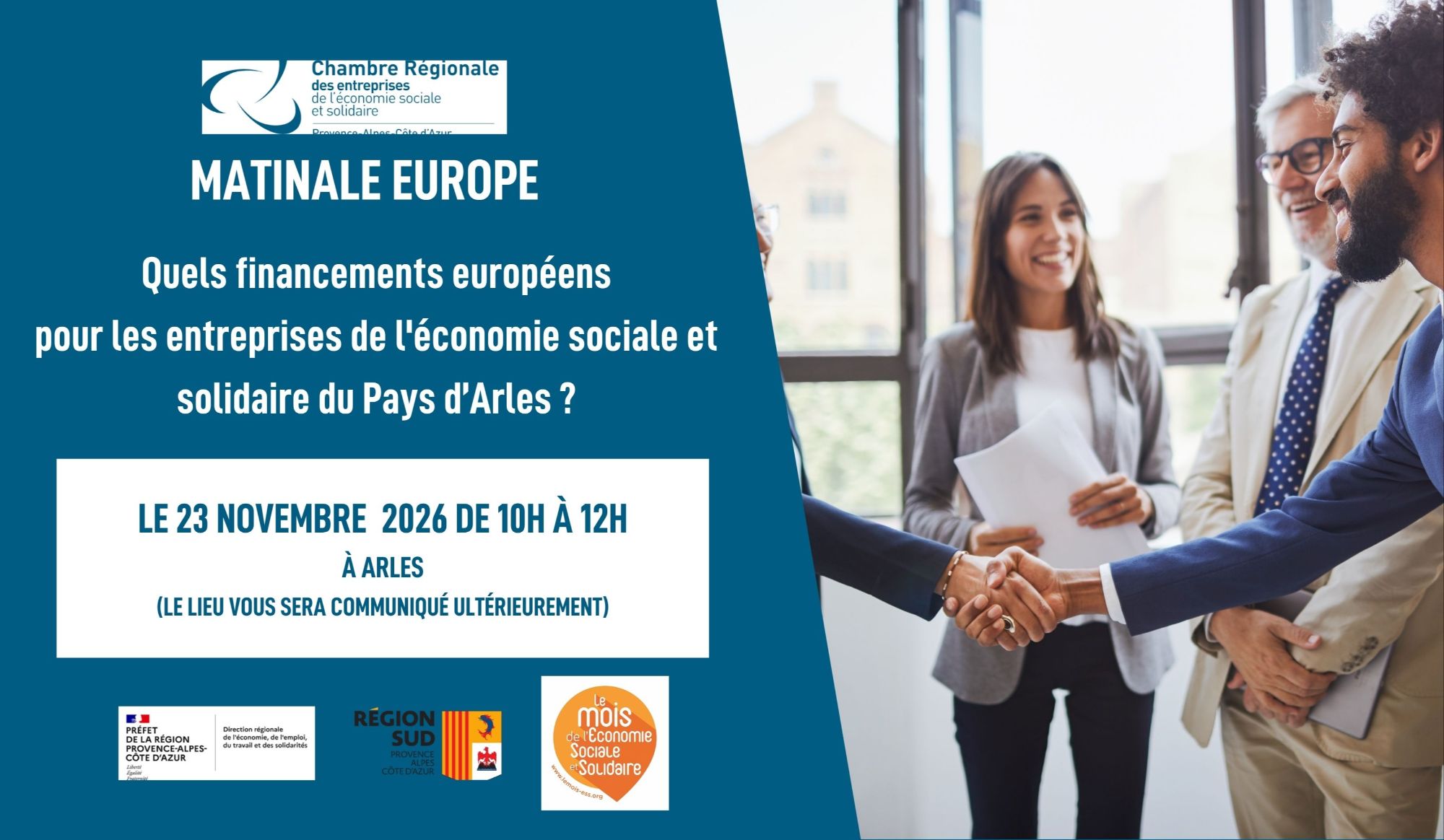 Matinale Europe : Quels financements européens pour les entreprises de l'économie sociale et solidaire du Pays d'Arles ?
