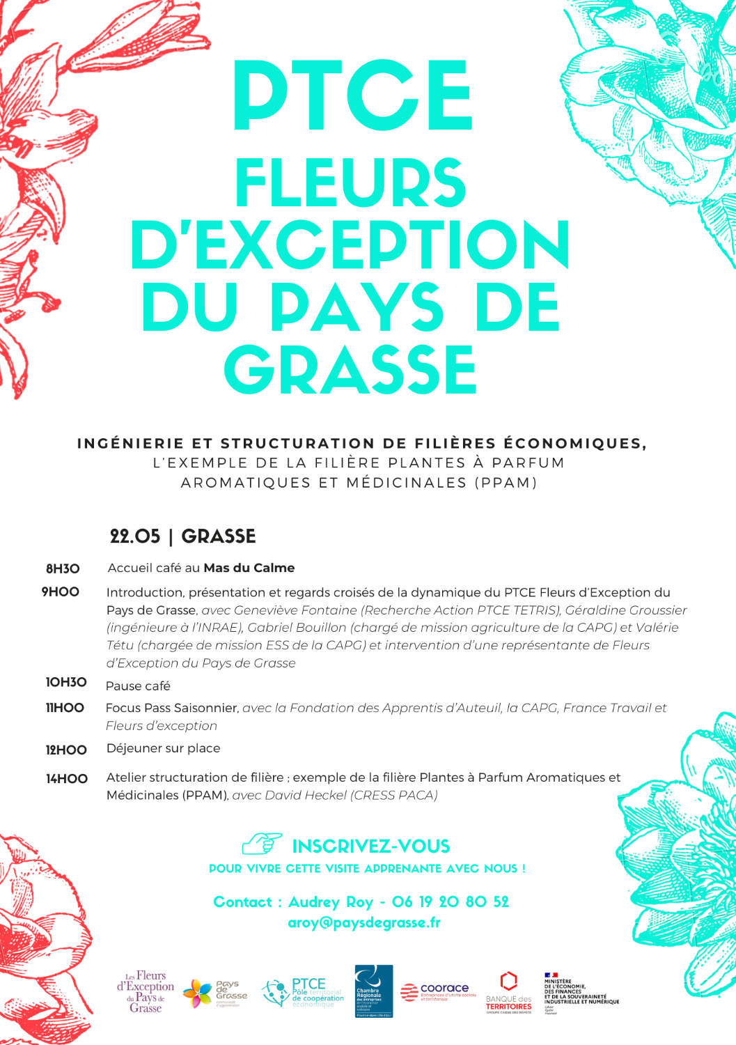 Visite découverte du projet PTCE Les Fleurs d'Exception du Pays de Grasse | La Communauté d'Agglomération du Pays de Grasse, le Coorace Paca (06)