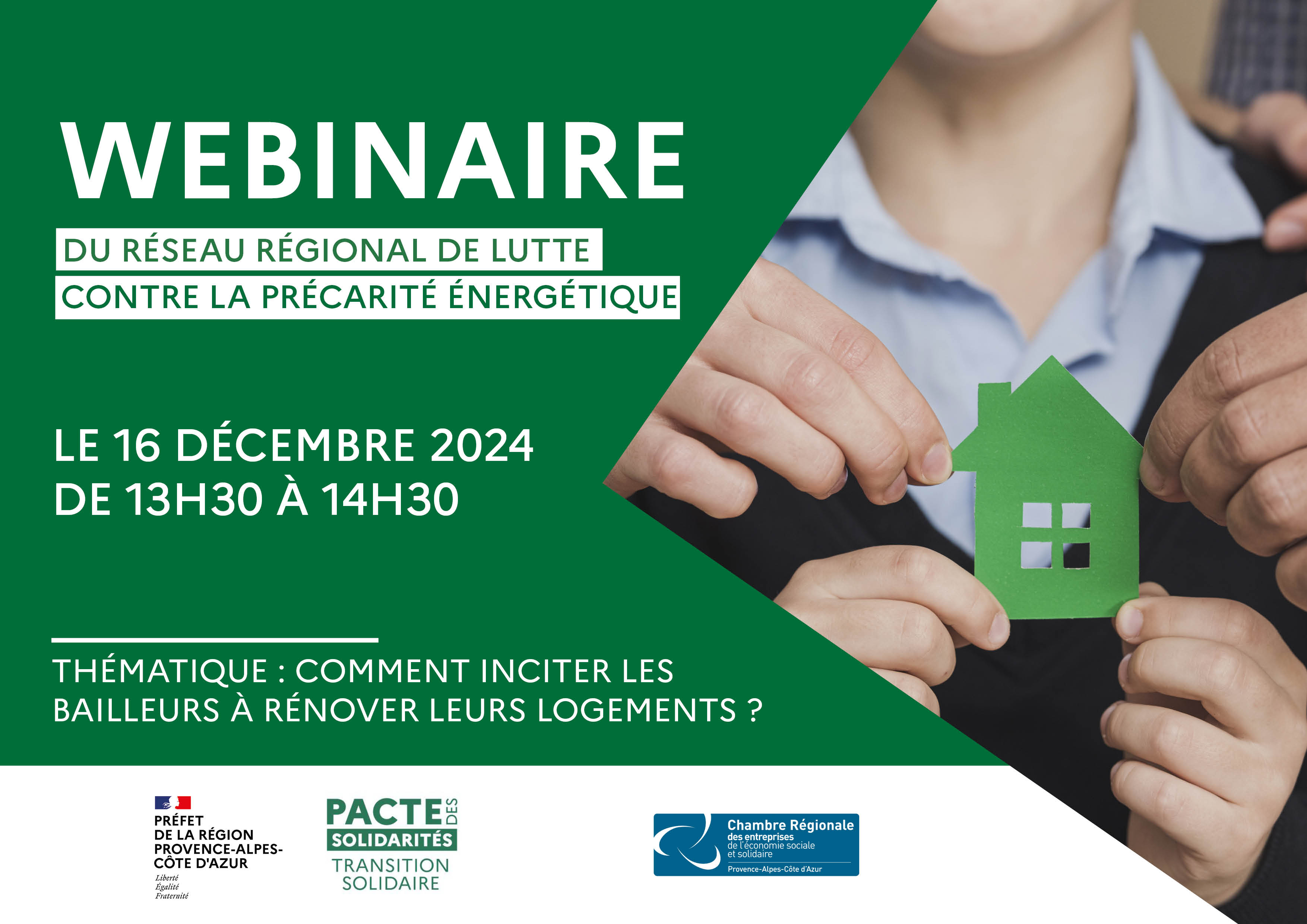 Webinaire n°5 du réseau régional de lutte contre la précarité énergétique | La CRESS, Préfet de la région paca (en ligne)