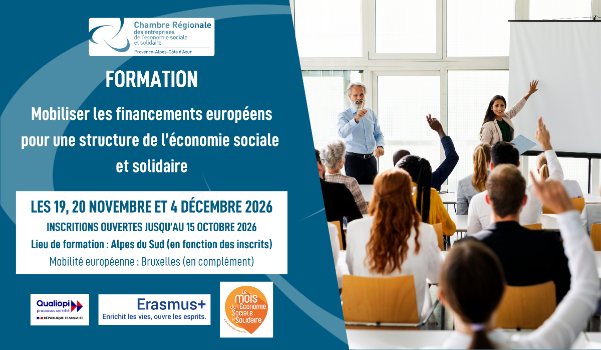 Formation - Mobiliser les financements européens pour une organisation de l'ESS - Alpes du Sud