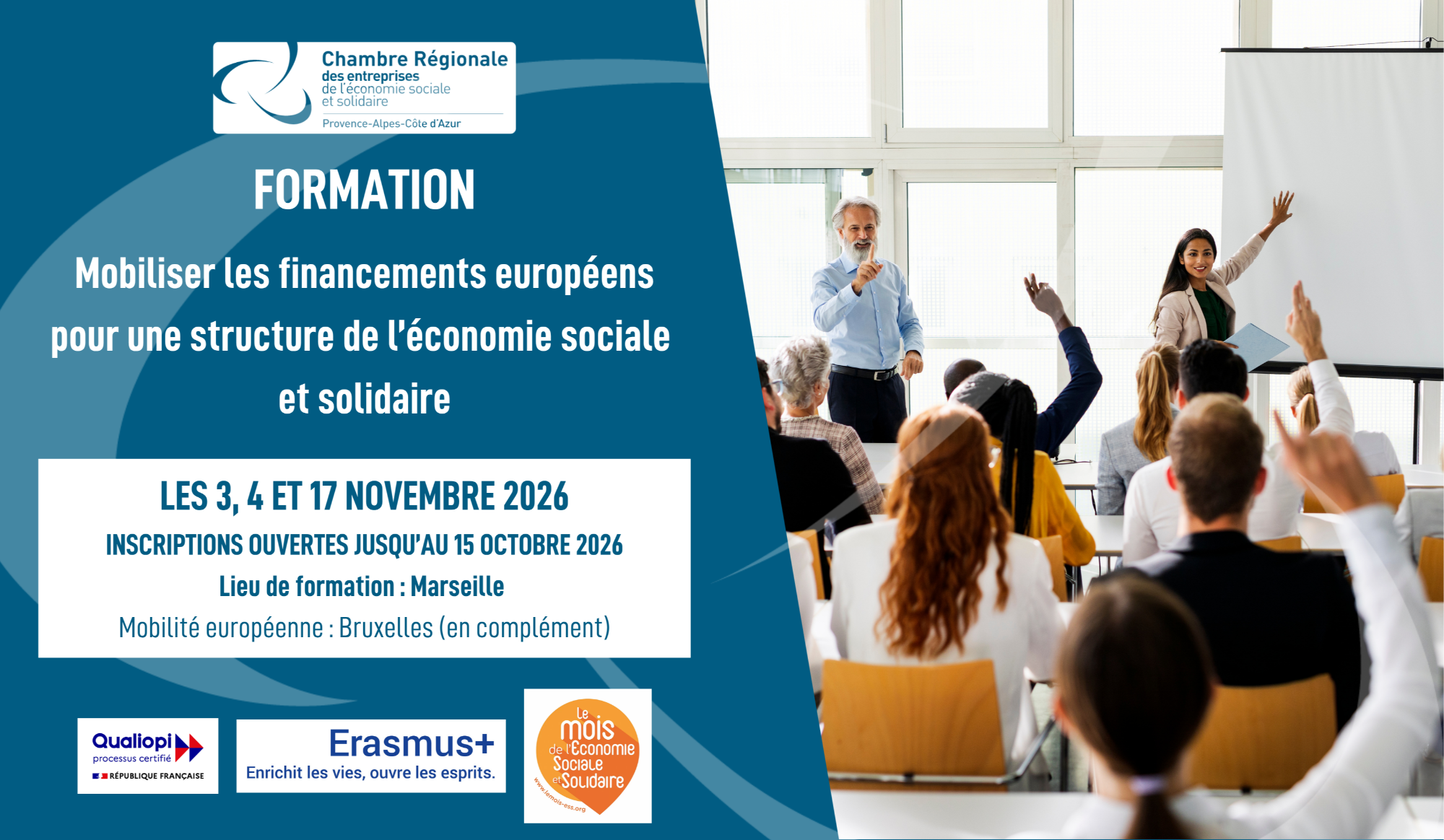 Formation - Mobiliser les financements européens pour une organisation de l'ESS - Marseille