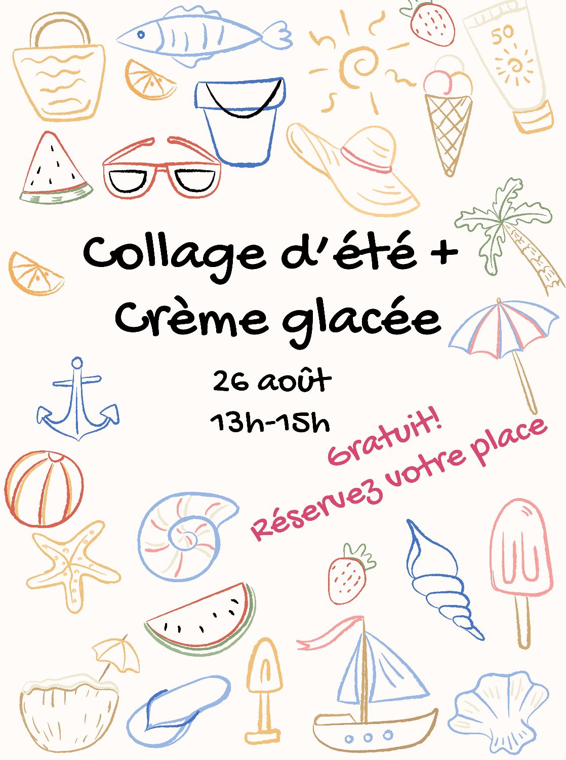 Collage d'été et crème glacée