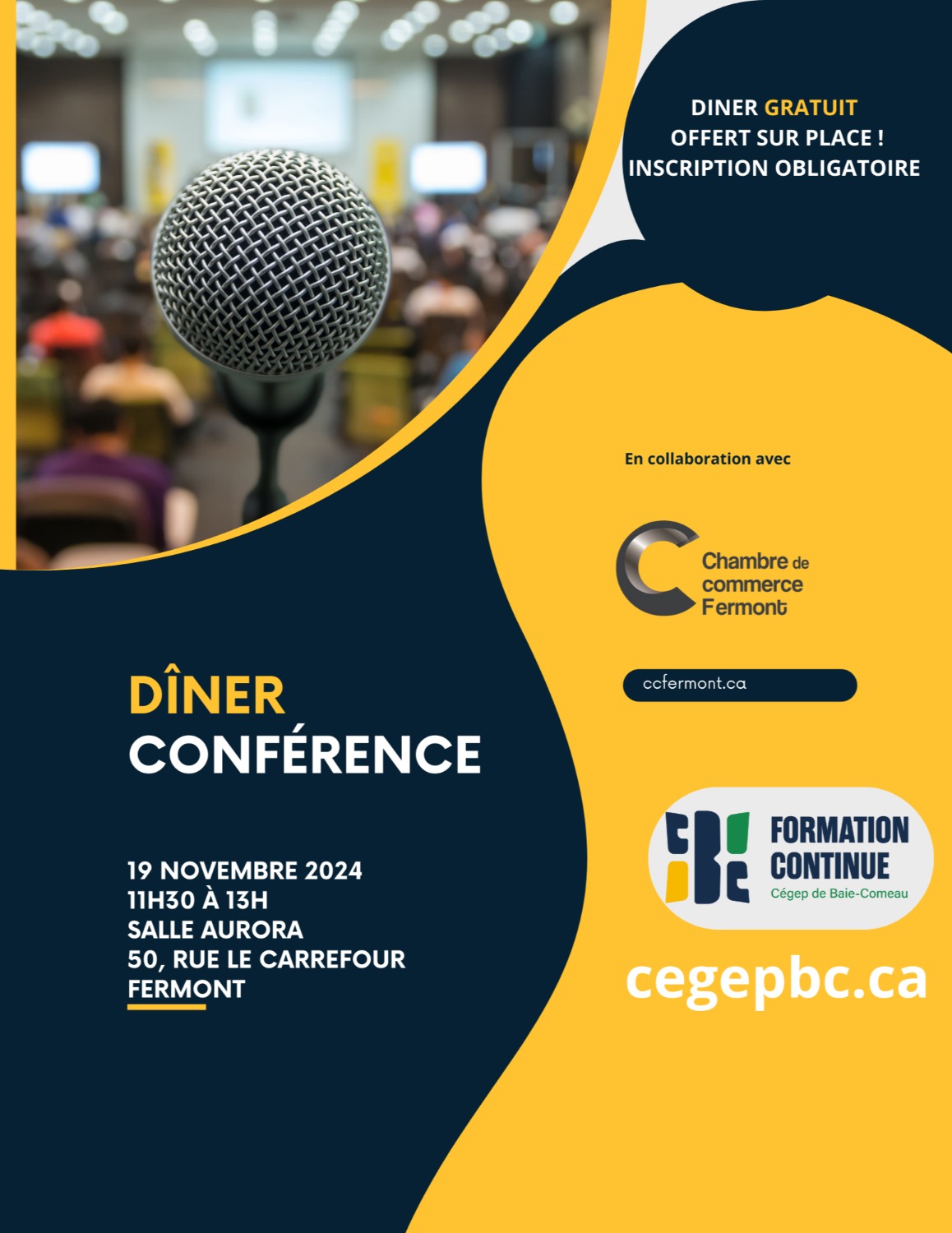 Dîner conférence avec le Cegep de Baie-Comeau