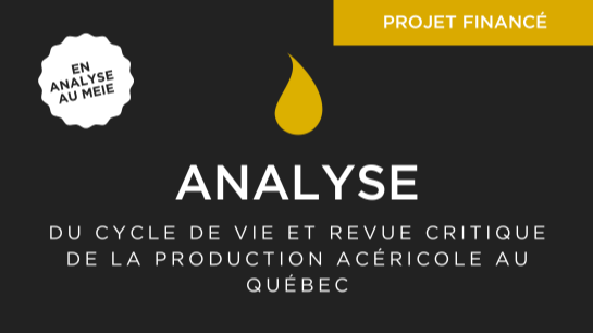 Analyse du cycle de vie et revue critique de la production acéricole au Québec