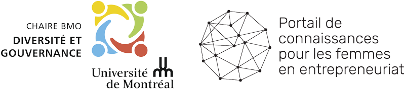 Logo Chaire BMO, Diversité et gouvernance, Université de Montréal, Portail de connaissances pour les femmes en entrepreneuriat