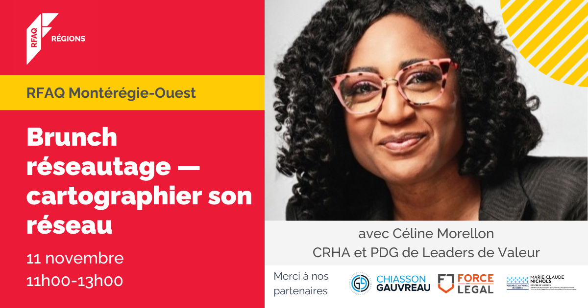 Brunch réseautage — Cartographier son réseau — RFAQ Montérégie Ouest — 11 novembre 2026