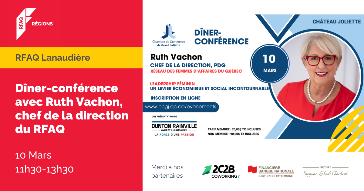 Dîner-conférence avec Ruth Vachon, chef de la direction du RFAQ