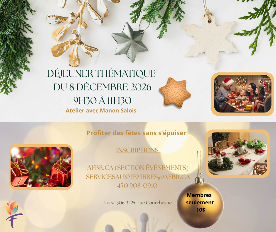 Déjeuner thématique - Profiter des fêtes sans s'épuiser