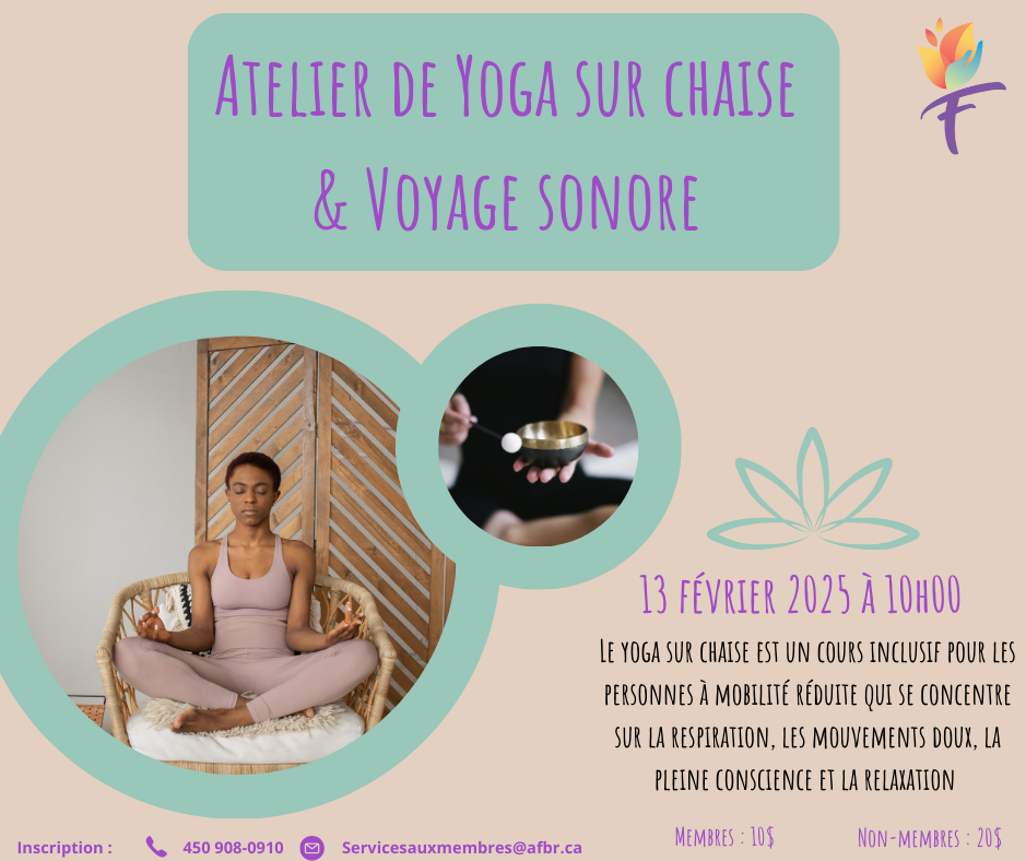 Atelier d'initiation de yoga sur chaise et voyage sonore