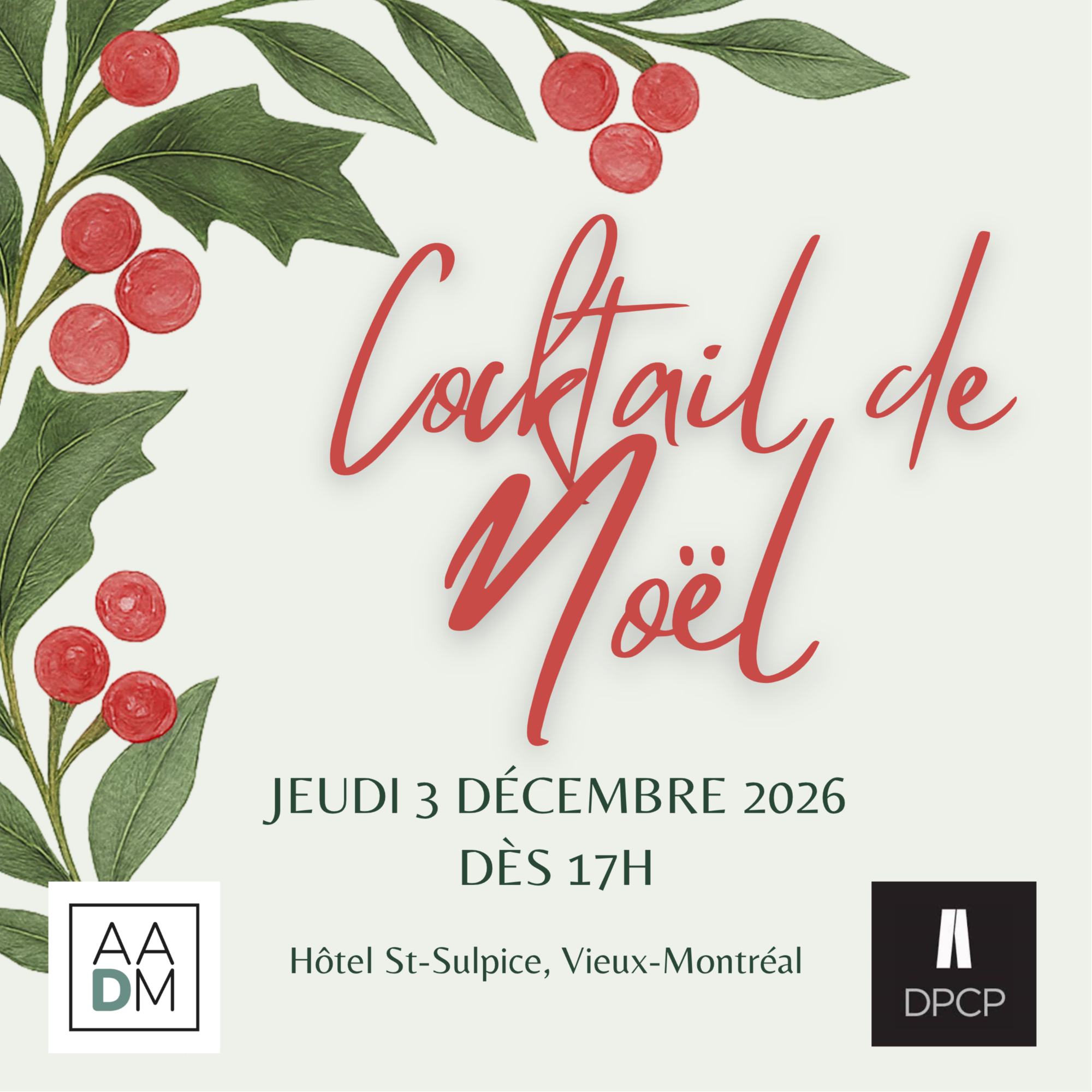 Cocktail de Noël conjoint AADM-DPCP 2026
