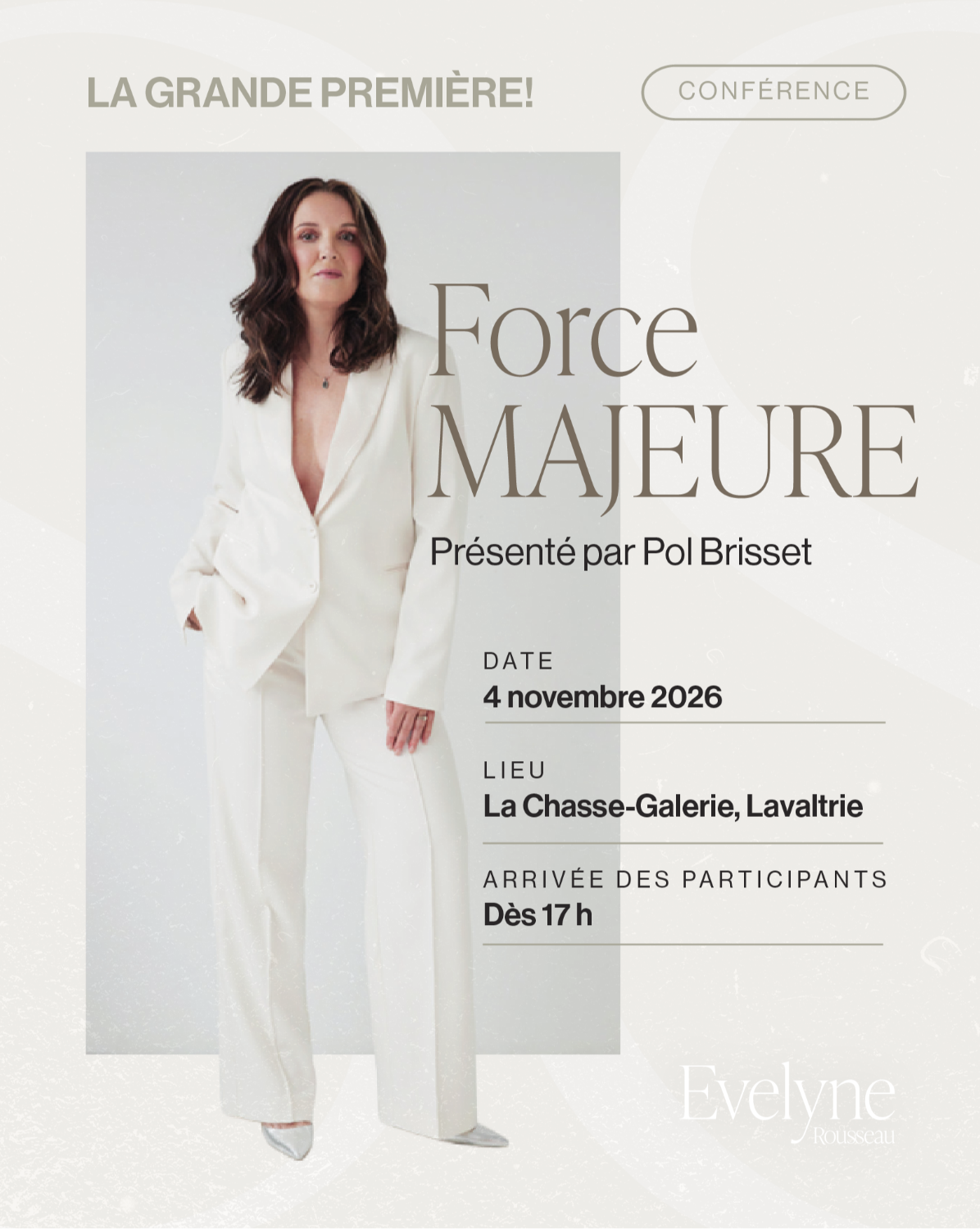 Conférence Force Majeure d'Evelyne Rousseau par Pol Brisset