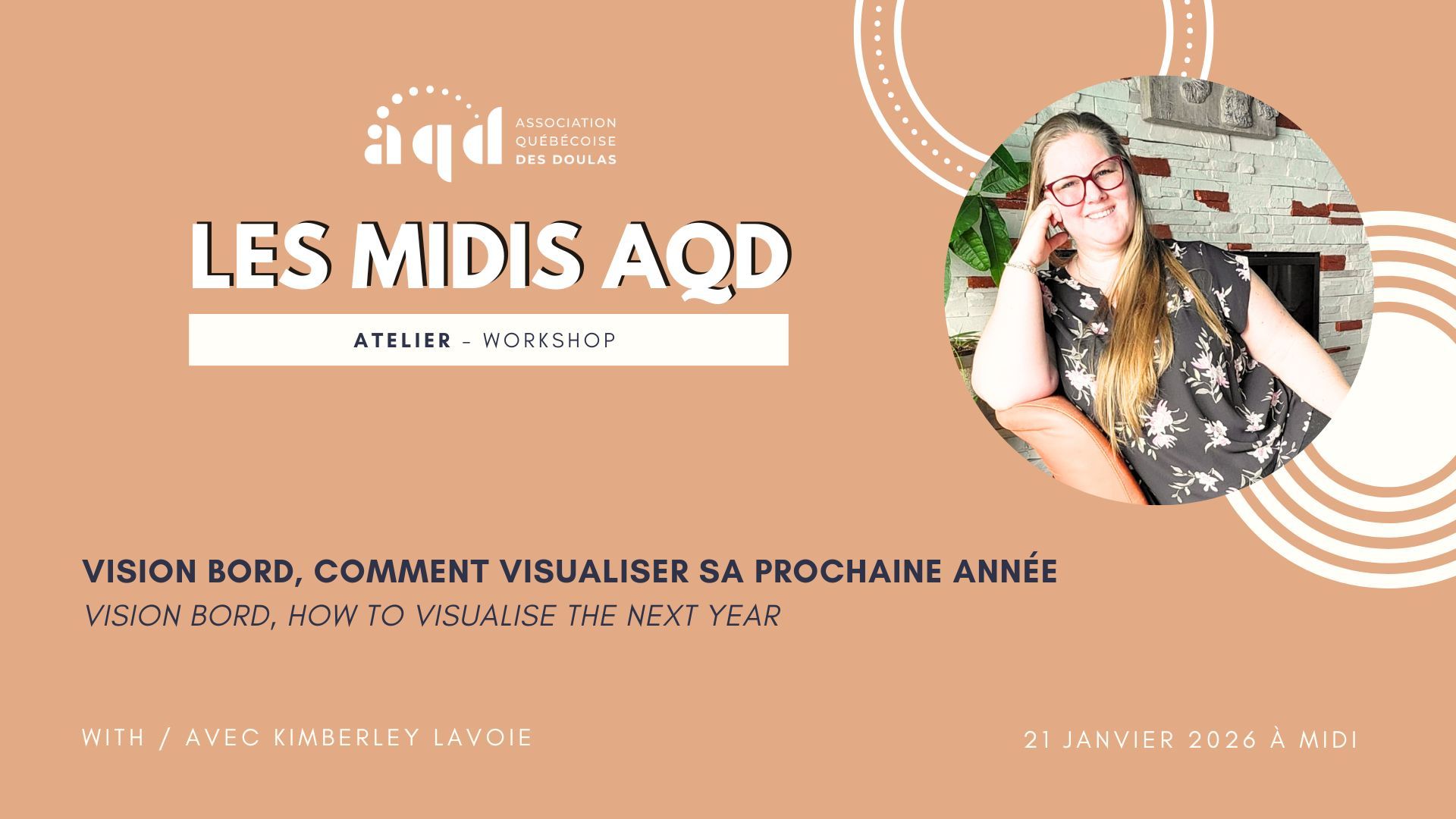 Midi AQD - vision bord, comment visualiser sa prochaine année avec Kimberley Lavoie