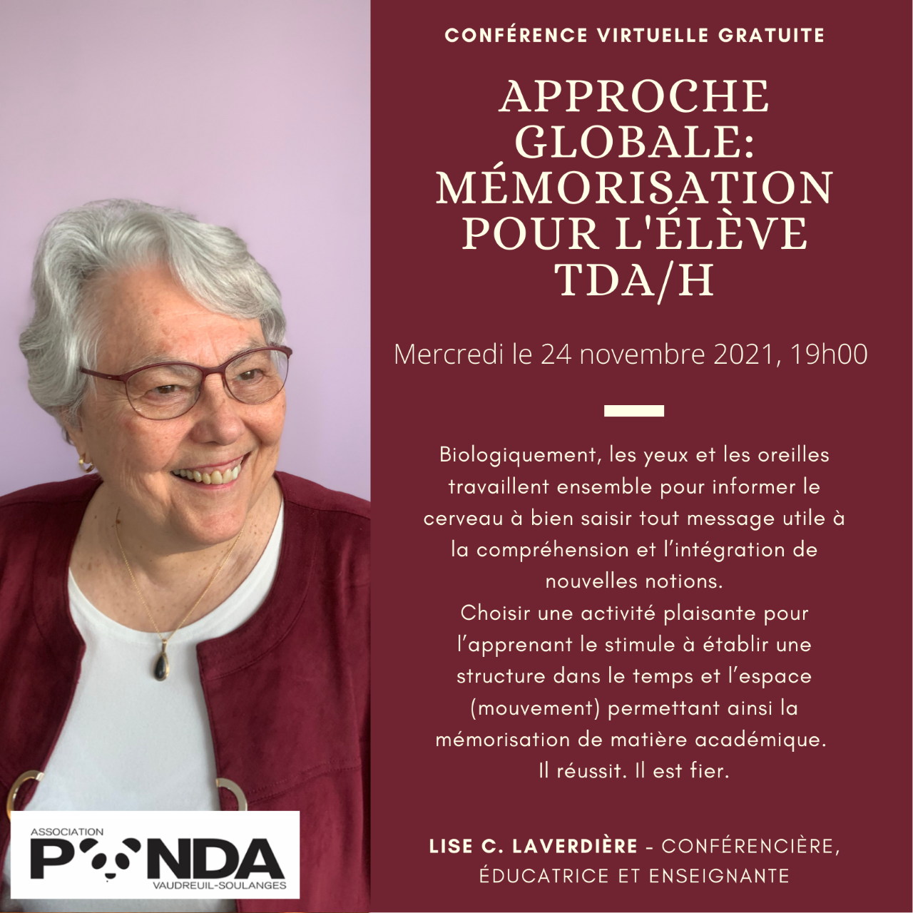 Approche globale: mémorisation pour l'élève TDA/H
