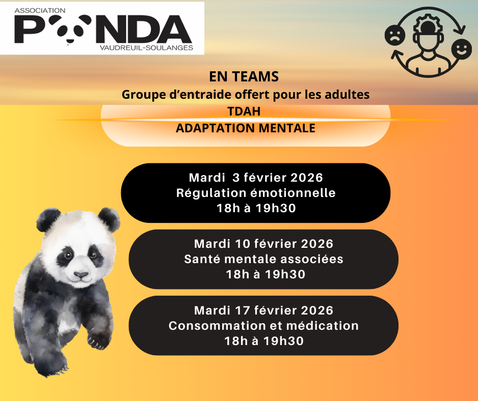 GROUPE DE SOUTIEN   TDAH et adaptation mentale
