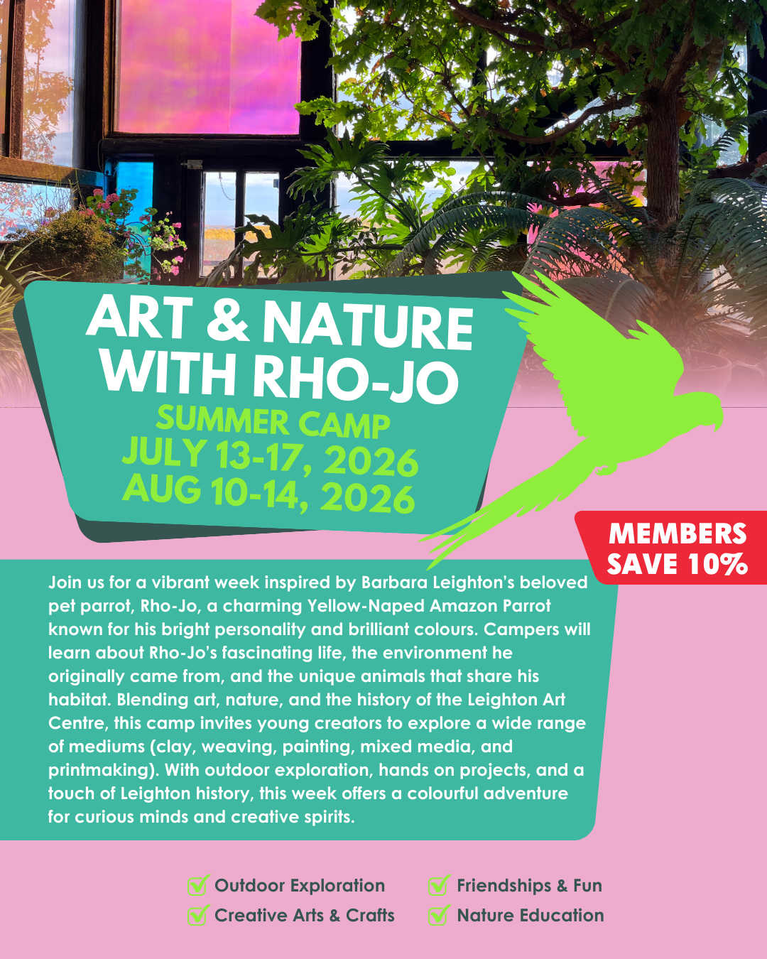 SOLD OUT! WAITLIST AVAILABLE Summer Camp | Week 3: Art & Nature with Rho-Jo