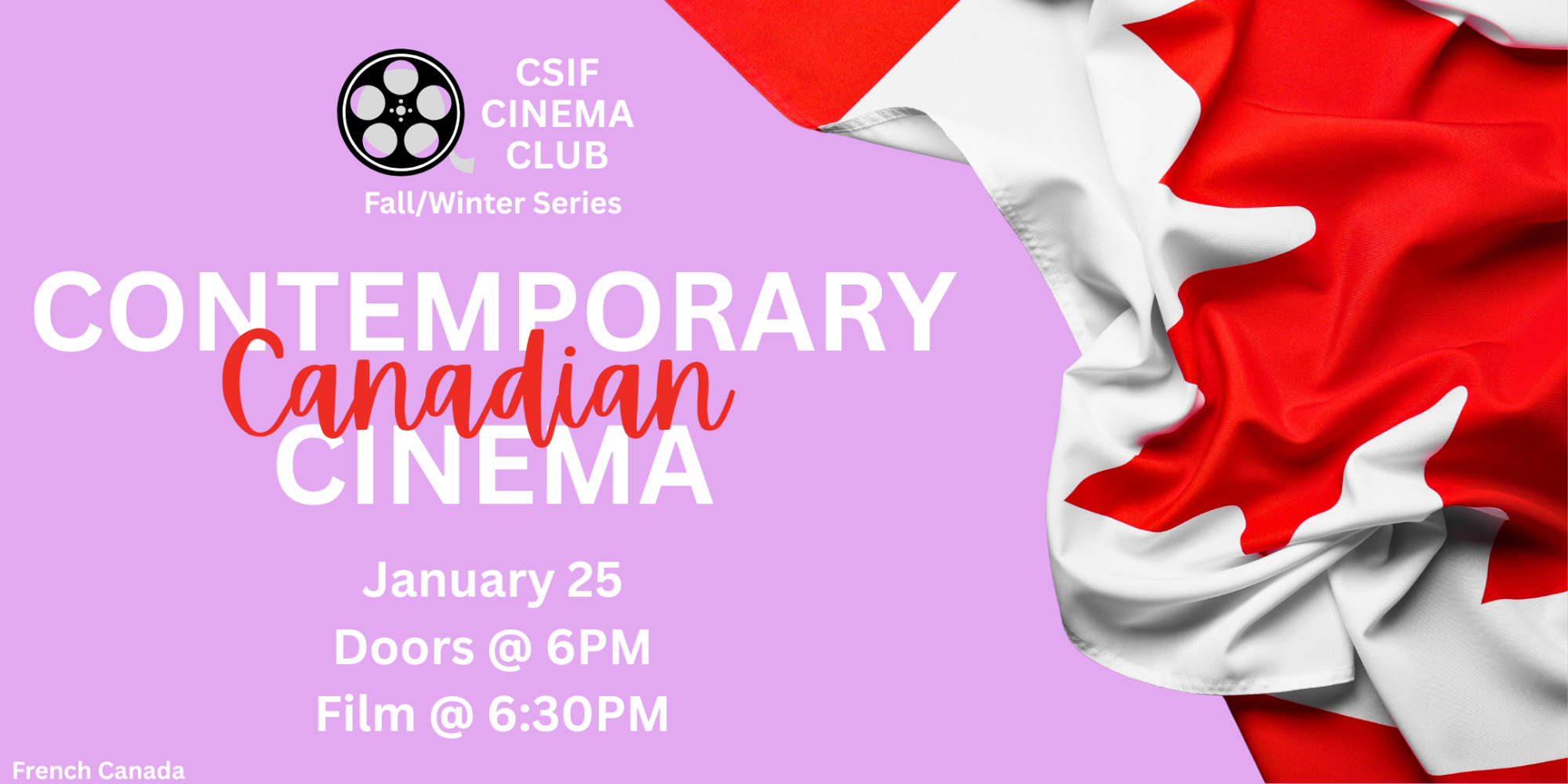 Cinema Club: Contemporary Canadian Cinema – January 2027